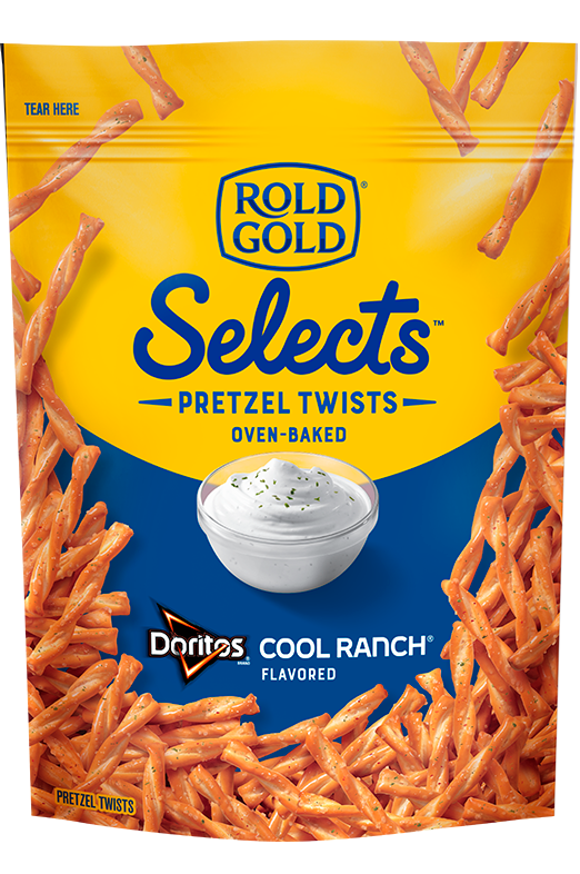 Bag of <span style="display: block;line-height: 4rem;font-size:4rem; font-family:inherit">ROLD GOLD® SELECTS™<br>DORITOS® COOL RANCH</span>